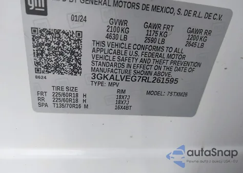 2024 GMC Terrain Awd Slt из США, поврежденный, VIN 3GKALVEG7RL261595